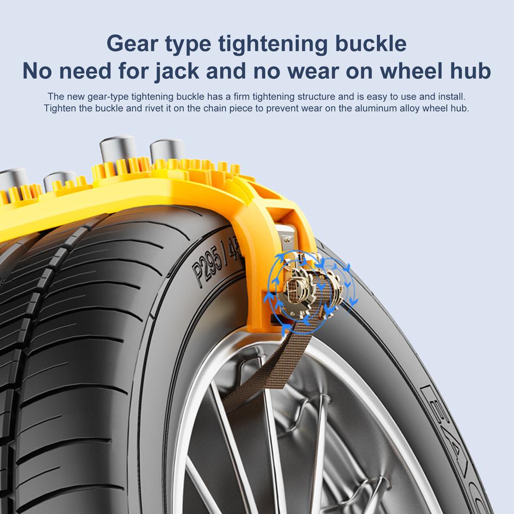 8pcs Car Tire Snow Chains for Winter Anti Skid Traction Automotive Tyre Security Chain Heavy Duty Auto Mud Icy Emergency Chain