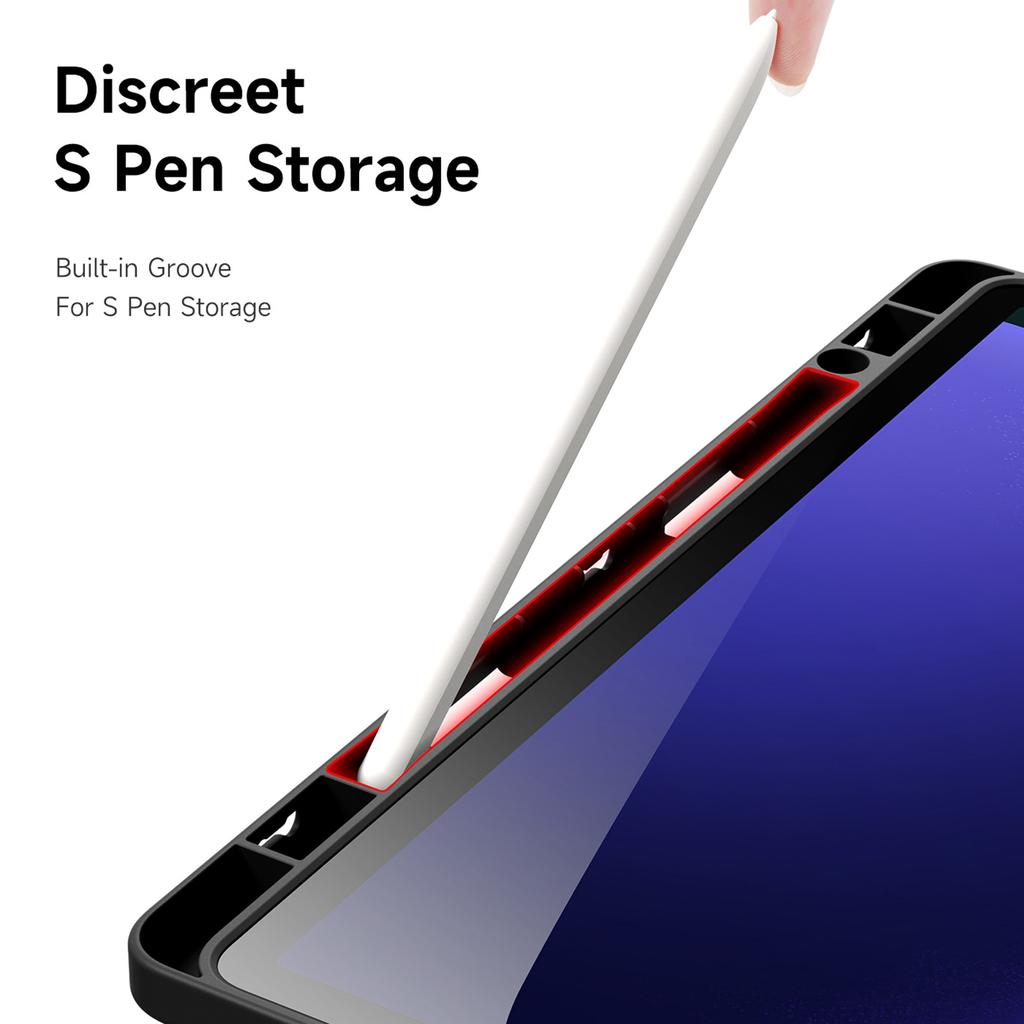 DUX DUCIS Серия Magi для Samsung Galaxy Tab S10 FE/Tab S9/S9 FE Чехол Подставка Оригами Кожа+ПК+ТПУ Прозрачная Задняя Крышка