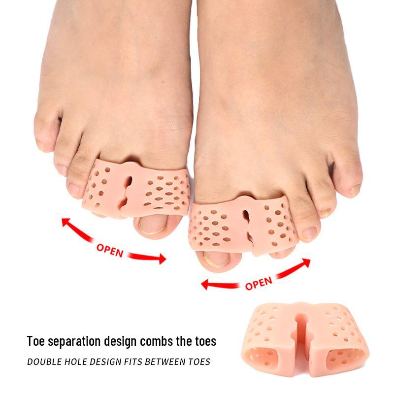 Силиконовый корректор Hallux Valgus - Разделитель пальцев с двойным отверстием для перекрывающихся вальгусных деформаций
