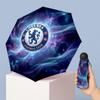 Chelsea FC Узор Печатный Мини 5 Сложений 8 Спиц Компактный Зонт Ветрозащитный Водонепроницаемый Легкий Портативный Складной