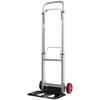 Hand Truck, Folding Aluminum, 90 kg Load, Wheels, Telescopic Handle, 40 x 41 x 108 cm, Silver