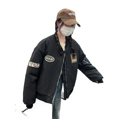 Женская зимняя куртка с пуховым наполнителем, маленькая стеганая куртка, повседневная свободная и легкая куртка-бомбер