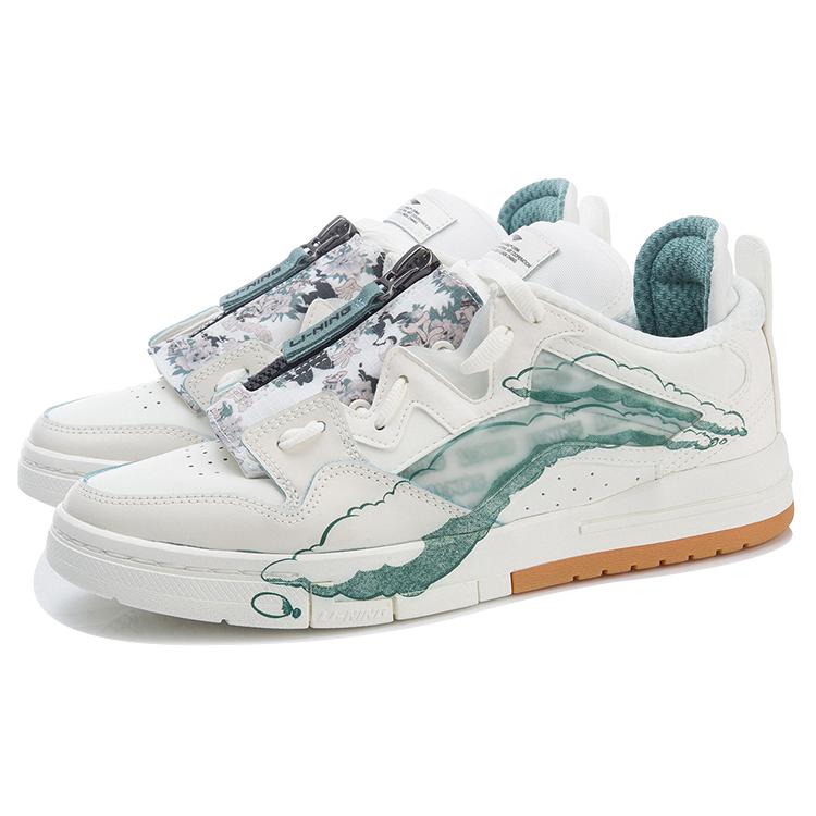 Li Ning Wave PRO Кеды для скейтборда Женские Низкие Белые/Зеленые AECR046-1