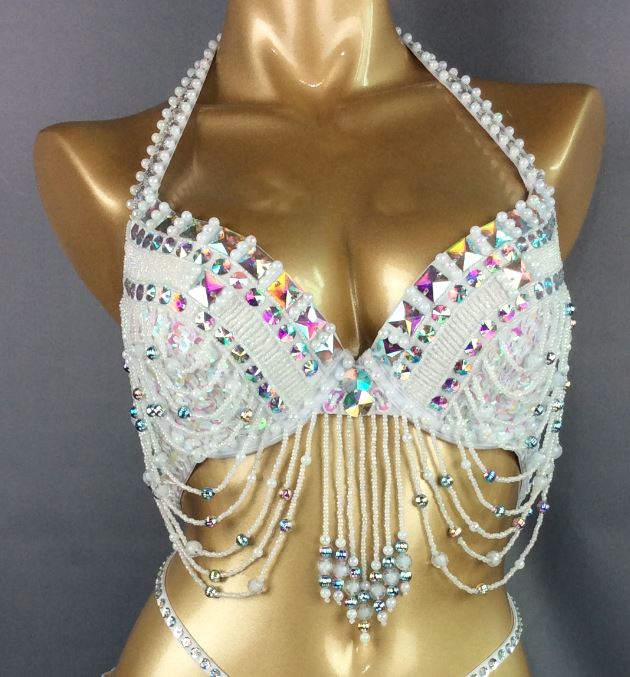 New Women's Belly Dance Costumes Senior Bra Belly Dancing Clothes Bellydance Bead Sequins Bra Top