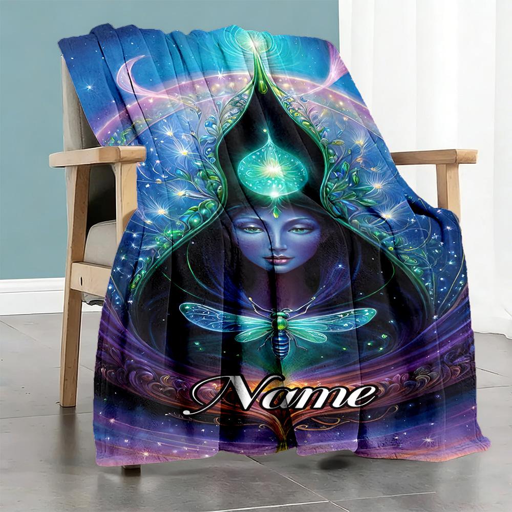 Dragonfly Gourd Personalized Name Blanket Gift Customizable Blanket Ultra-Soft Versatile for Couch Office Chair Seaside Chair Four Seasons Multipurpos