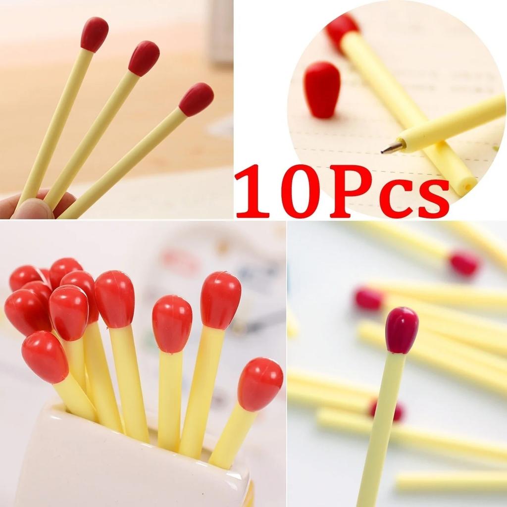 Practical 10 PCS/set Funny Matches Shaped Ballpoint Pens Creative Ballpoint Pens Student School Study Education Supplies