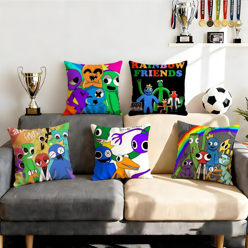 Horror Rainbow Friends Cushion Cover Cushion Cover Set 4Pcs 50x50 45x45 40x40 Pillowcase Decorative Sofa Home Decor