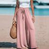 Ladies' Wide-leg Loose Drawstring Comfortable Casual and Fashionable Trousers for All Four Seasons