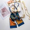 Silk Ribbon Scarf Satin Headkerchief Luxury Long Hair Hand Design Fashion Print Wrist Foulard Bandana Neck Tie Scarves 