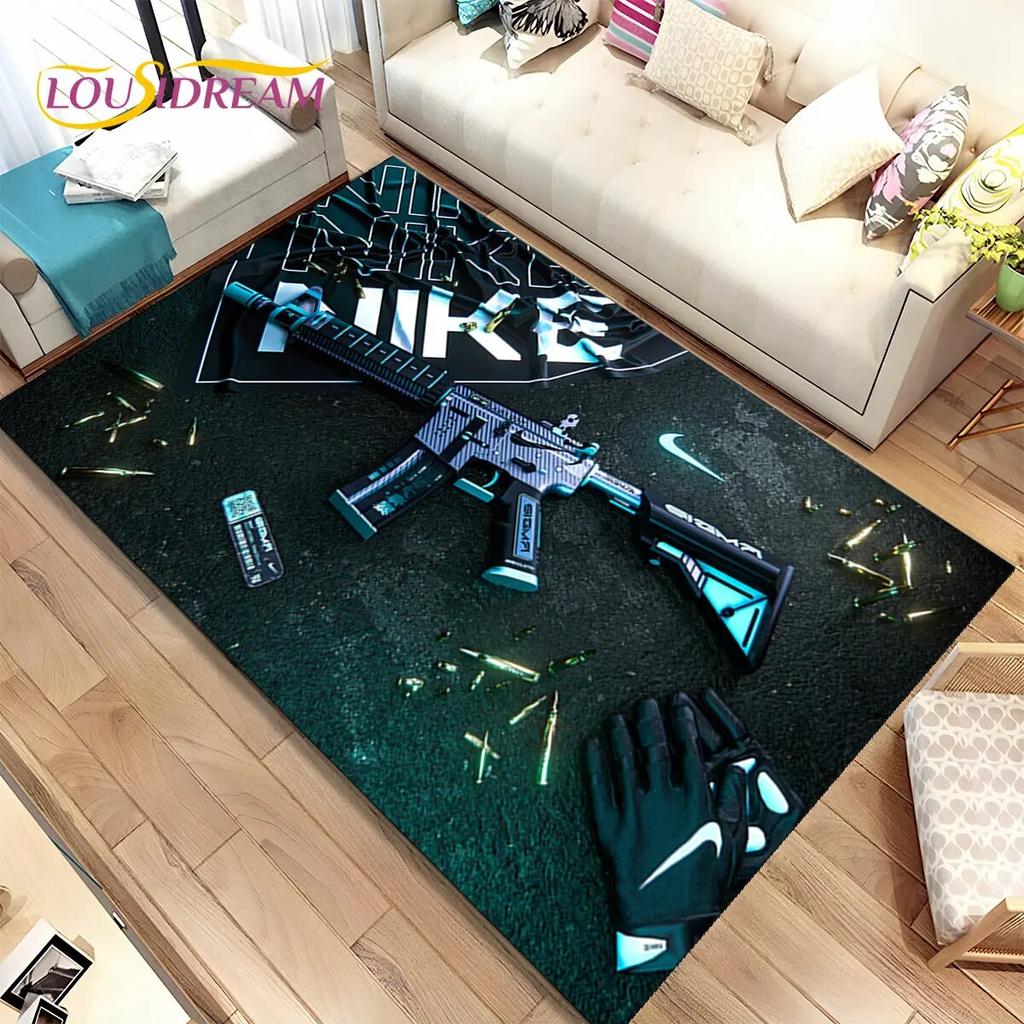 3D штурмовая винтовка, пистолет, пистолет CS M4 AK USP, игровой коврик, ковер для дома, гостиной, спальни, дивана, коврик для двери, декор, нескользящий напольный коврик