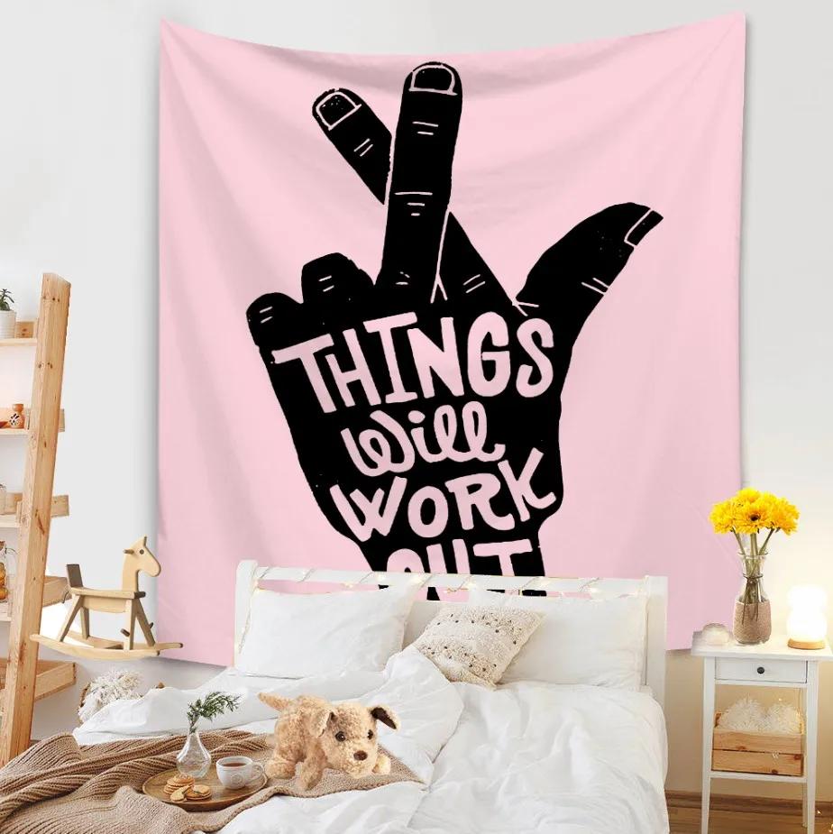 Гобелен для гостиной, фоновая роспись, пляжный коврик, украшение для дома, простой и свежий персонаж, настенный