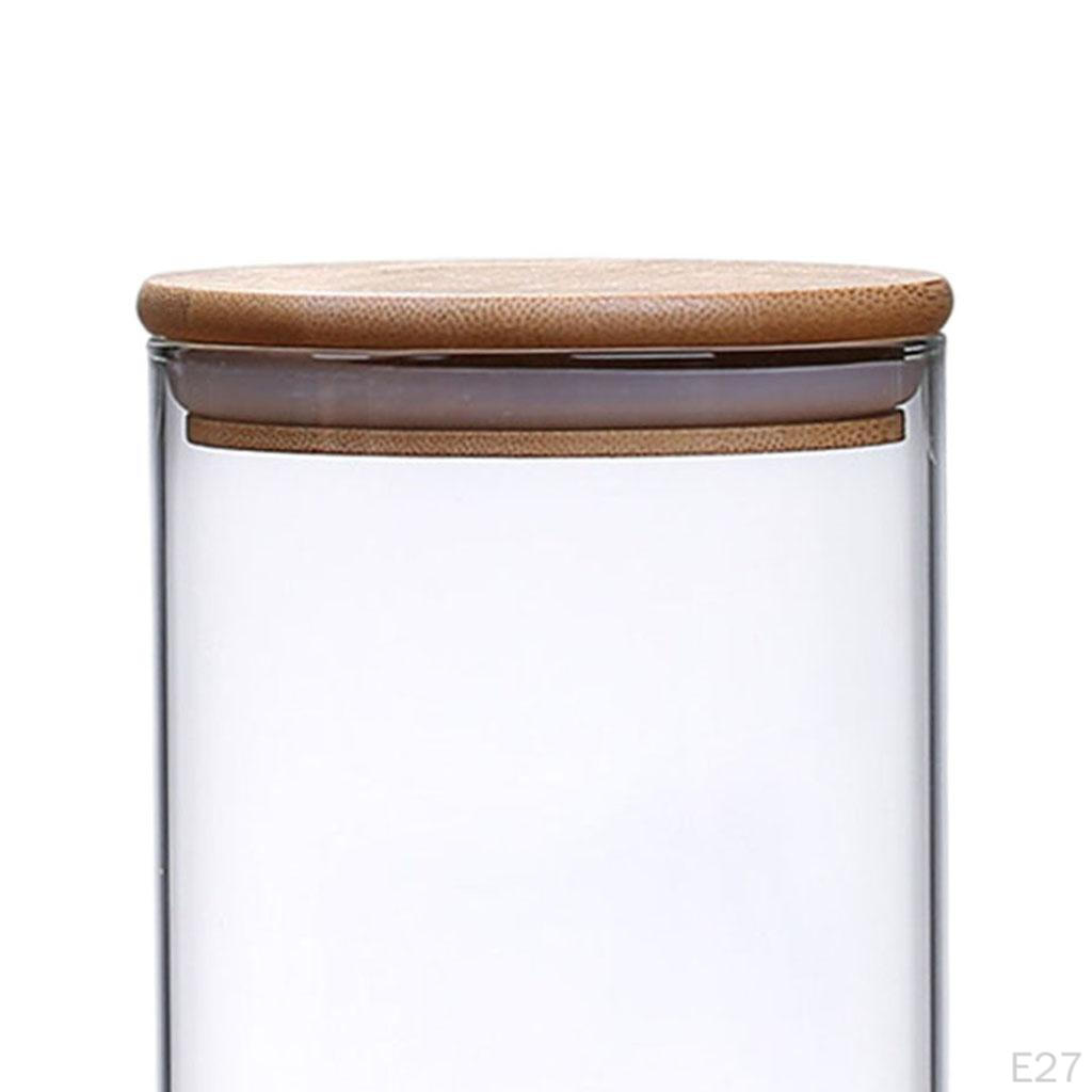 Банка с герметичной бамбуковой крышкой Контейнер для хранения продуктов Кухонный инструмент Штабелируемая Конфеты Специи Рис