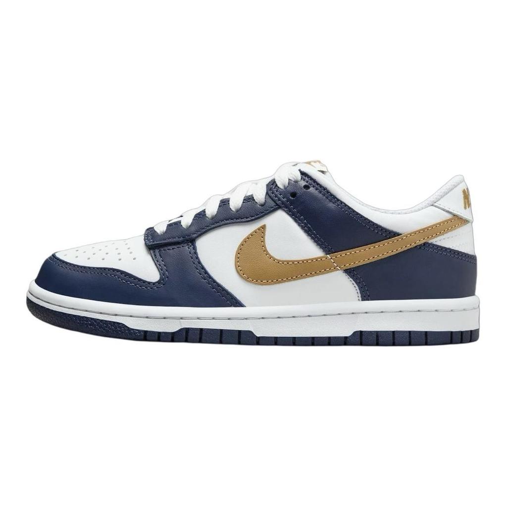 Nike Dunk Low GS Midnight Navy Wheat Kids Sneakers Blue White FB9109-111