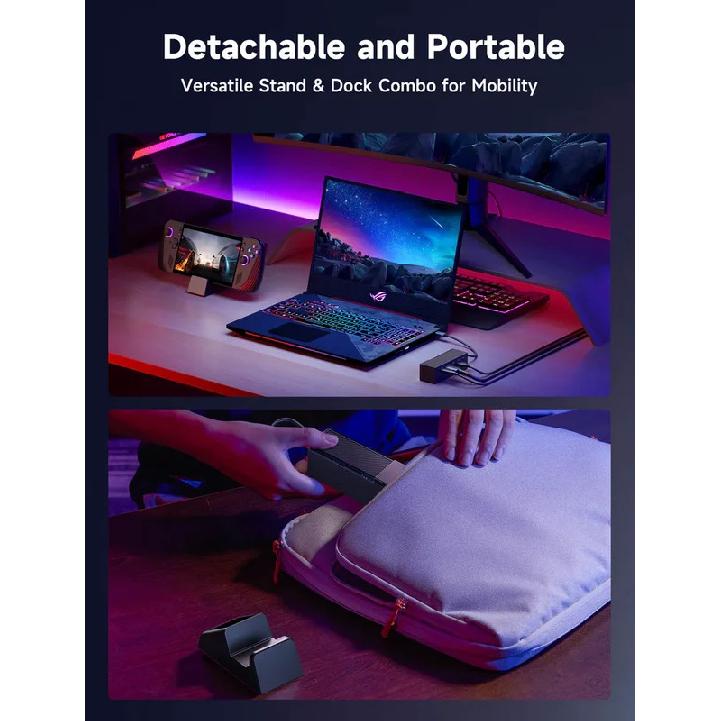 6-в-1 USB-C док-станция для ROG Ally X, док-станция для ROG Ally X с HDMI 4K@120Hz, Gigabit Ethernet, PD 100W зарядка для ROG Ally X