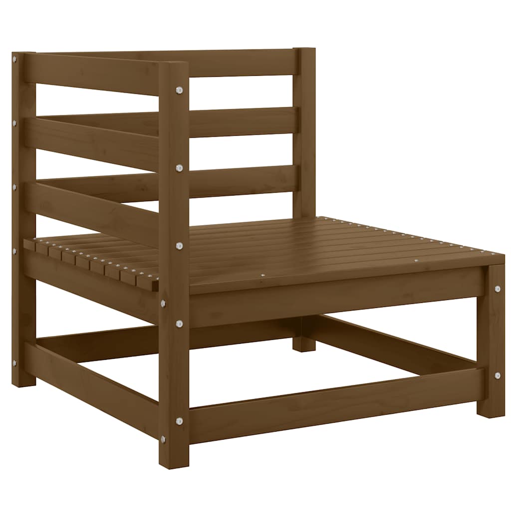 2 Piece Garden Lounge Set Honey Brown Solid Pine Wood