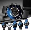 Luxury Men's Business Calendar Watches Stainless Steel Mesh Belt Quartz Watch