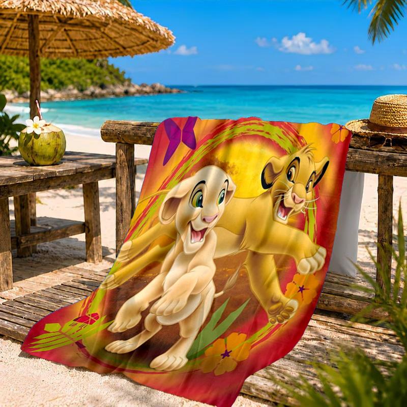 Lion king Artwork Printed Microfiber Beach Towel, Soft And Absorbent, Quick-Dry, Ideal for Summer Travel, Beach Essential, Swimming Pool