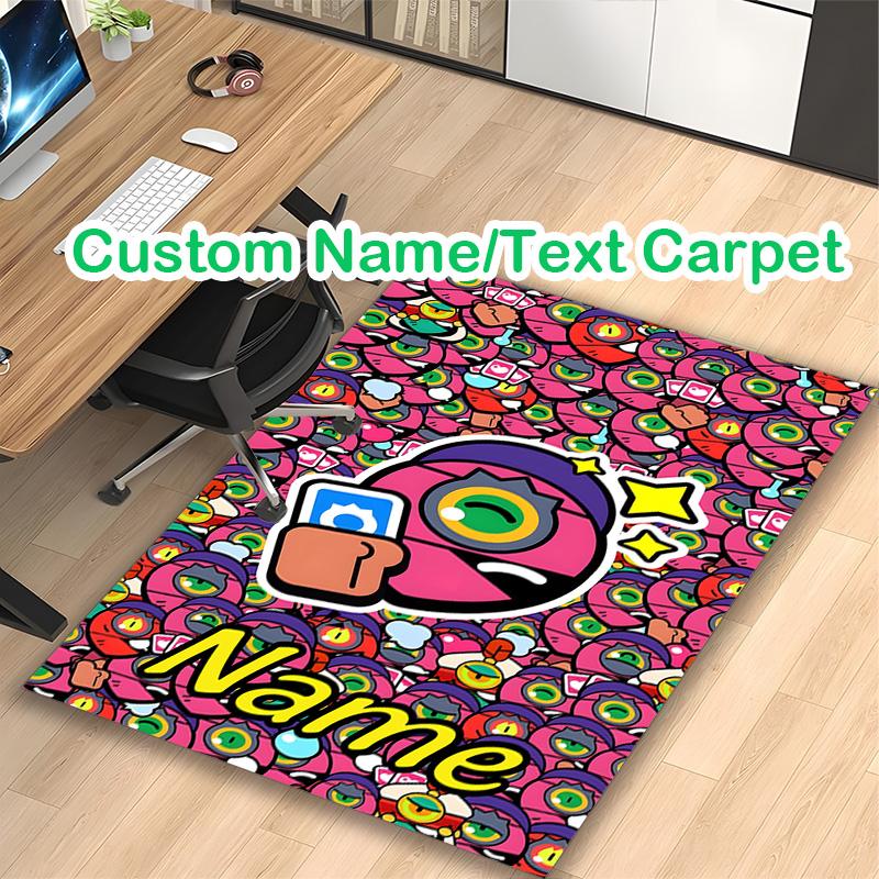 1pc Colorful Cartoon Monster Printed Chair Rug for Home Office Use, Living Room Kitchen Game Room Area Carpet