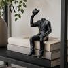 Office Desktop Decoration 3D Printed Sitting Gentleman Ornament, Minimalist Abstract Faceless Figurine, Figurine Aesthetic Art Sculpture for
