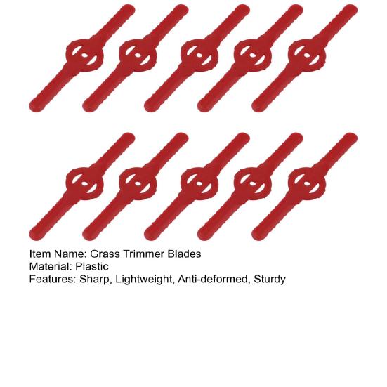 10 Pcs Grass Trimmer Blades Sharp Spinning Anti-deformed Labor Saving Thick Replacement Plastic Fast Cutting Grass Cutter Blades Strimmer Tools