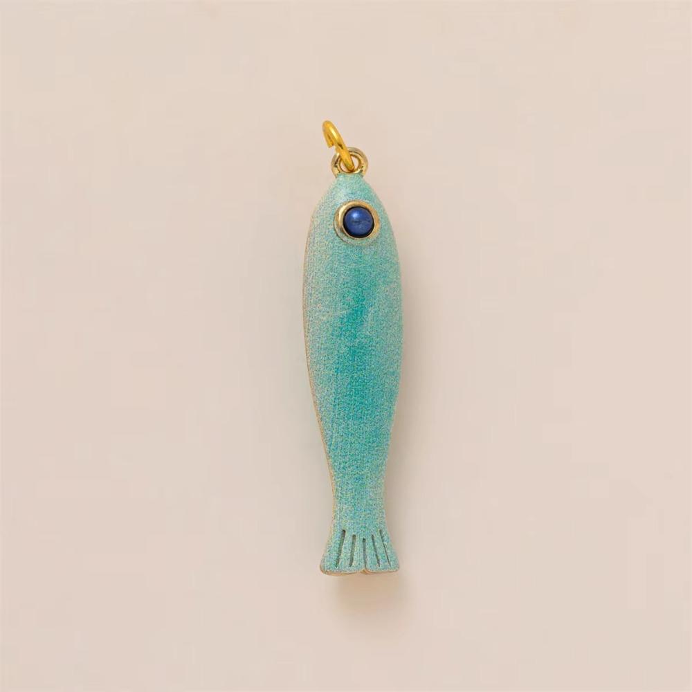 14K Gold Color Fish Pendant Beach Series Fish Animal Charms Fish Ocean Jewelry Jewelry Making