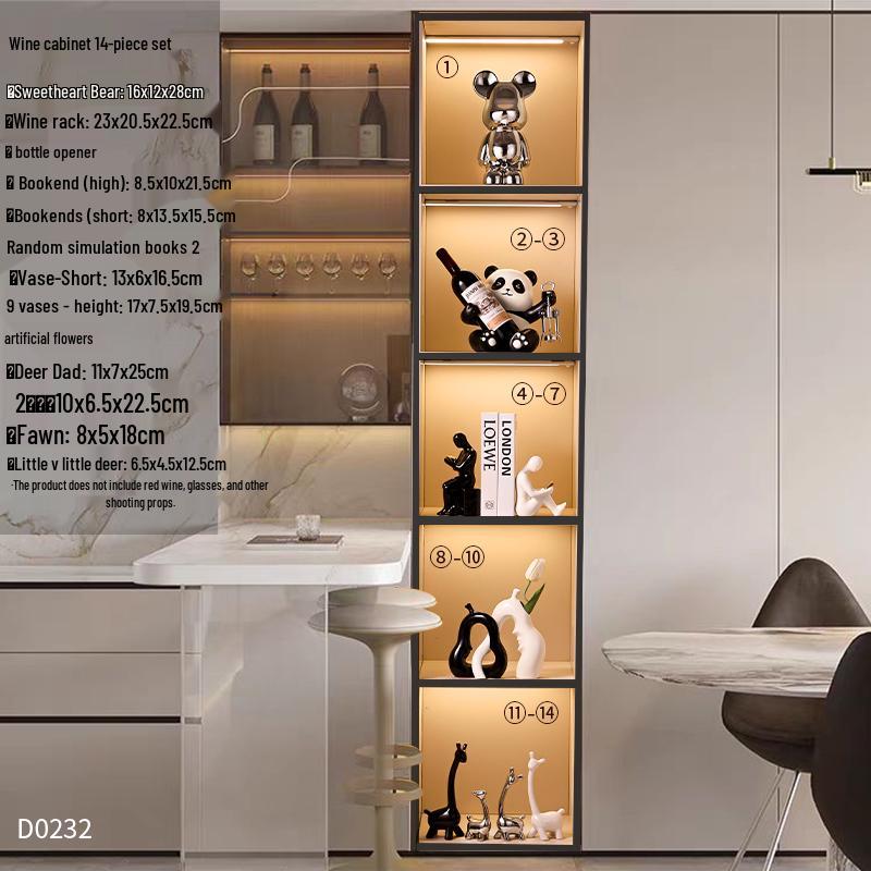 Panda Wine Rack: Luxury Sideboard & Bookcase with Cup Holder – Perfect Housewarming Gift