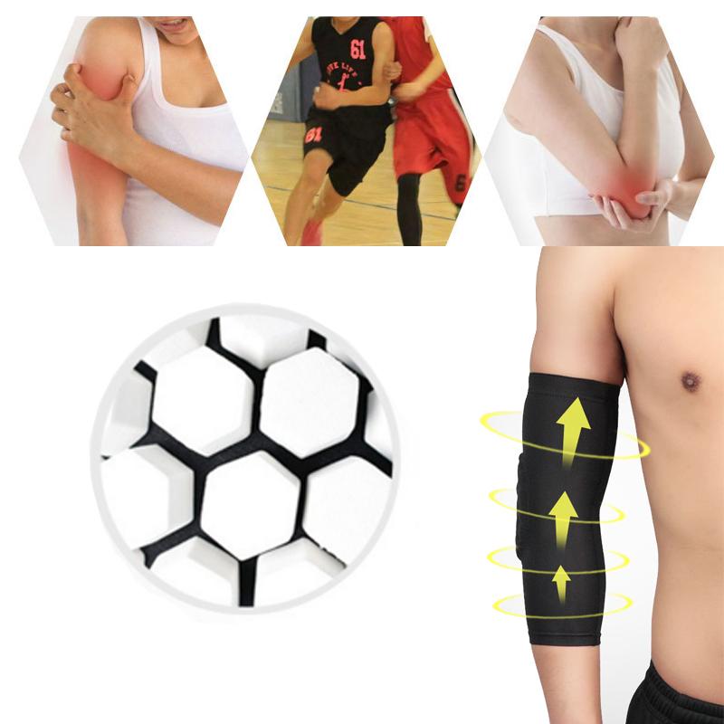 1PC Elbow Brace Sleeve Pad Support Arm Breathable Protection Workout Outdoor Sports Joint Compression Hexagonal Honeycomb