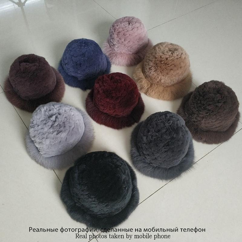 Женская шапка из натурального меха кролика и лисы, защита ушей, пушистая шапка-бини, модная вязаная шапка, теплая зимняя меховая шапка для женщин, для лыж