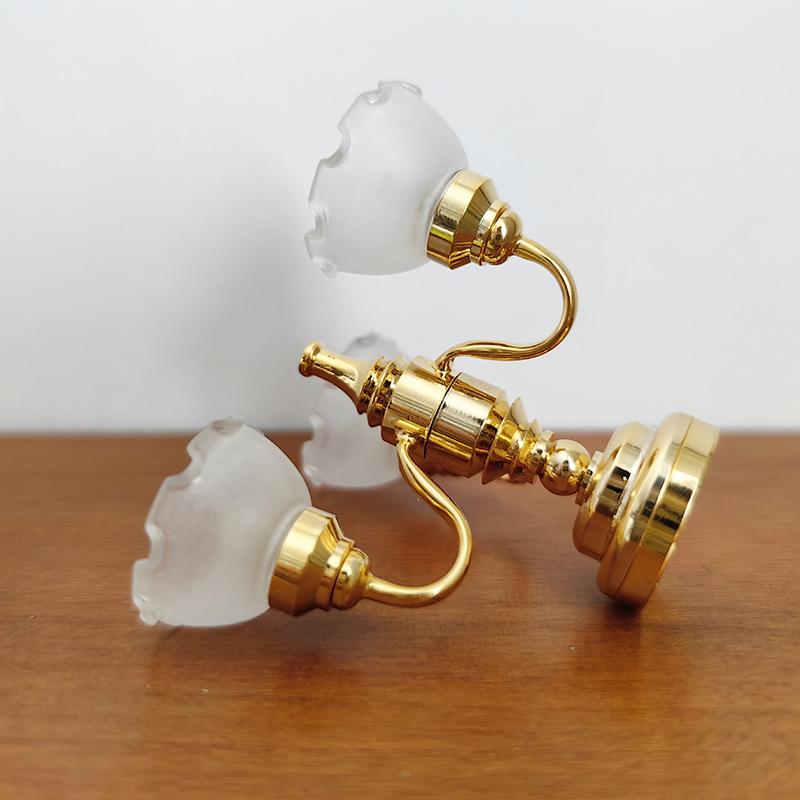 1:12 Кукольный домик Миниатюрный светодиодный золотой потолочный светильник Люстра Домашнее освещение Модель Мебель Декор Игрушка Аксессуары для кукольного домика