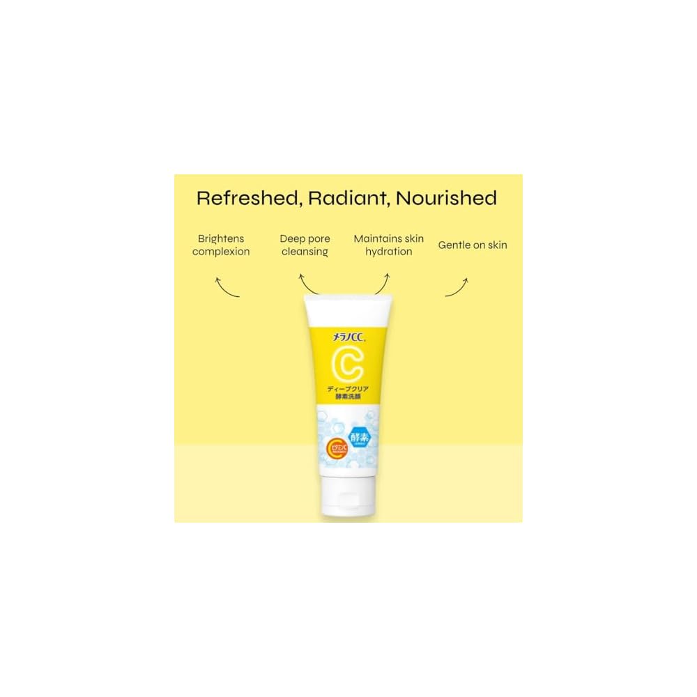 Melano CC Deep Clear Enzyme Facial Wash 130g: Enzyme x Vitamin C Formula Facial Foam for Pore Care