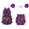Kids Dance Leotard Halter Neck with Shiny Sequins Ruffles for Jazz Latin Performance Costume