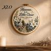 Relaxing Crafting Art Memorial Embroidery Kit for Beginners, Pre-Stamped Pattern Starter Needlepoint with Hoop, Threads, Needles Home Decor Floral