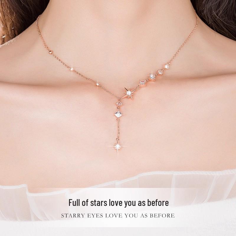 Elegant Sterling Silver Star Necklace for Women - Perfect Anniversary, Birthday, or Valentine's Day Gift