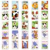 50 Hand-Painted Animal Doodle Stickers for Outdoor Travel, Water Bottles, and Phones