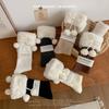 Women's Autumn and Winter Lamb Fleece Ball Mid-calf Socks, Cute Solid Color Warm Lolita Long Socks