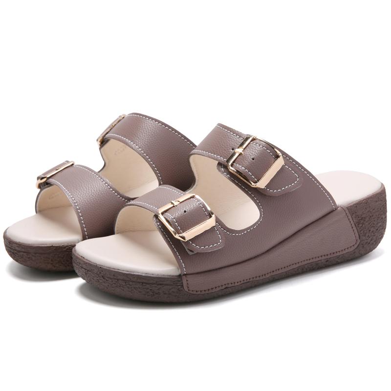 Women's Slippers Classic Thick Bottom Anti Slip Double Buckle Comfortable 2024 Unisex Fashion Slippers Big Size 35-44