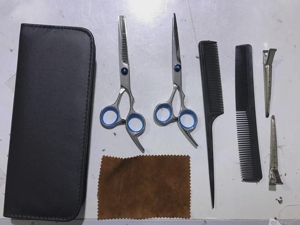 Набор парикмахерских ножниц из нержавеющей стали: Филировочные, плоские ножницы, зубные ножницы для взрослых