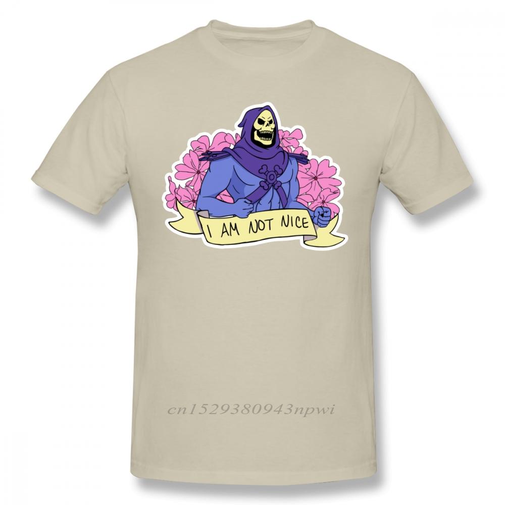 Skeletor T Shirt I AM NOT NICE TShirt Printed Man Tee Shirt Oversize 100 Cotton Cute Summer Short Sleeve Tshirt