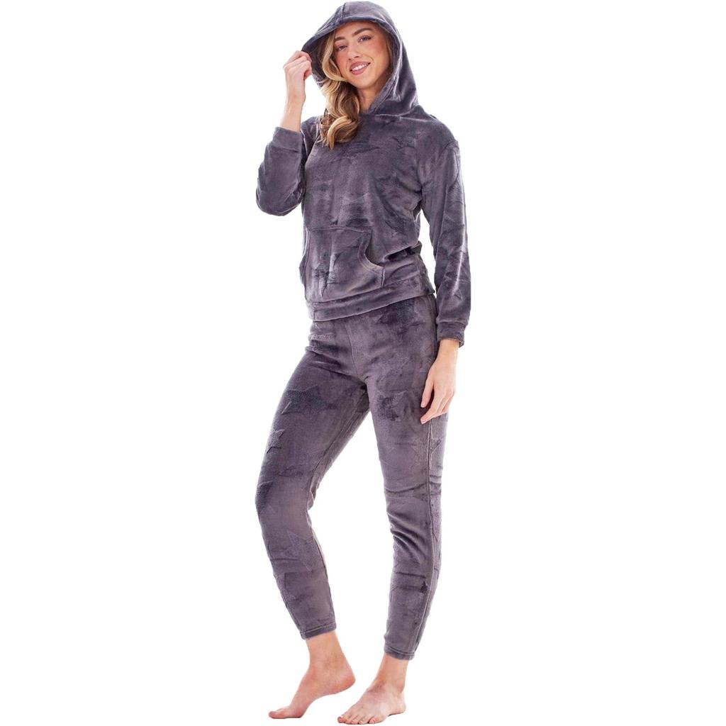 Keanu Womens/Ladies Star Fleece Long Pyjama Set