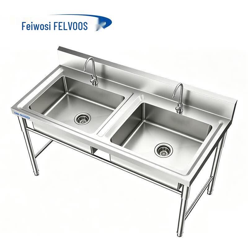 FELVOOS 201 Stainless Steel Double Bowl Sink