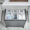 Мусорный бак Yamazaki Jitsugyo 4333 Blindfold Separation Dust 3 Tower с ручкой и легко вынимаемой тележкой, разделение, черный, прибл.