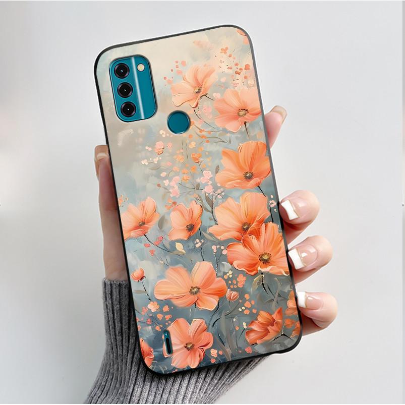 For Nokia C31 / Nokia C21 Plus Case Fashion Luxury Flowers Butterfly Black Protective Soft Silicone Cover For NokiaC31 Casing