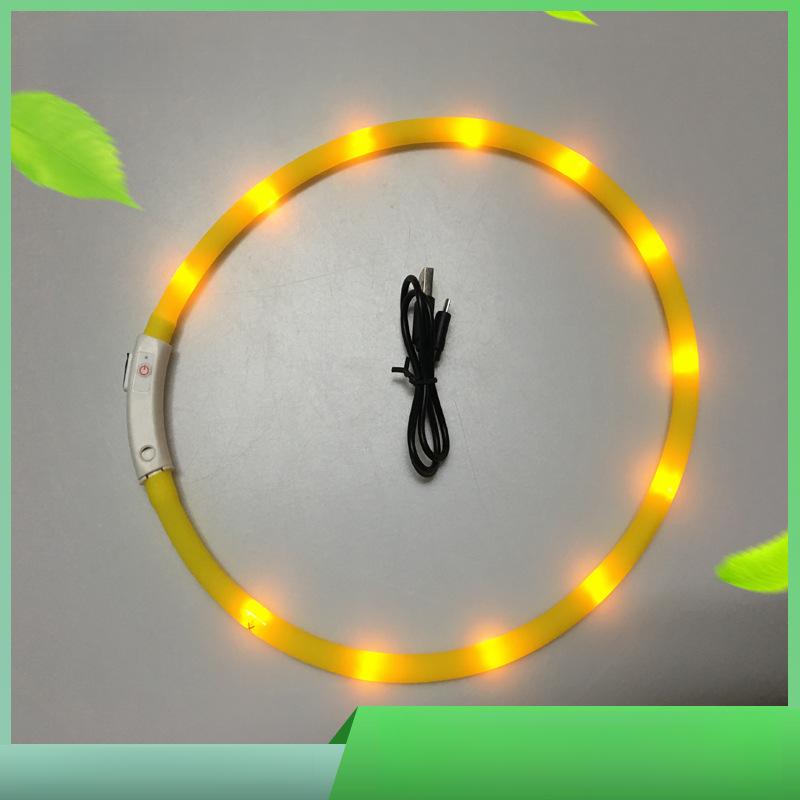 LED Luminous Collar USB Charging Luminous Three Flashing Modes Teddy Golden Retriever Bichon Pet Dog Luminous Collar