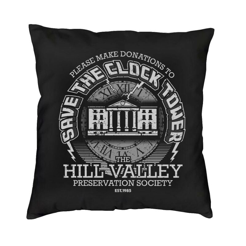 Soft Save The Clock Tower Throw Pillow Cover Decoration Custom Square Back To The Future Cushion Cover 40x40 Pillowcover