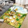 Pettson and Findus Flannel Pattern Square Carpet,Area Rug,Carpet Rug for Living Room Bedroom Sofa Playroom Decor,Non-slip Floor Mat