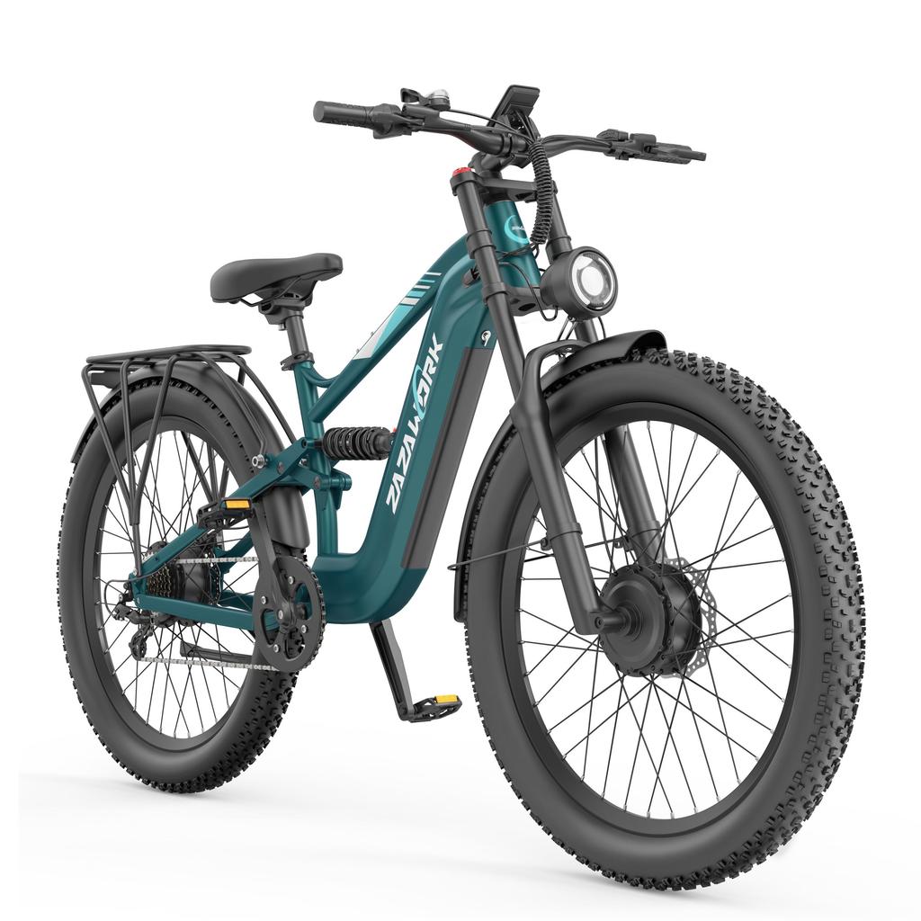 ZAZAWORK CF500 PRO High-end Electric Bicycle 1000W*2 Dual Motor 48V20Ah Battery 50KM/H Top Speed 27 Inch Off- Road Tires E-Mountain Bike