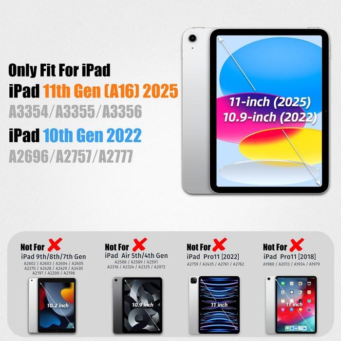 SEYMAC iPad A16 (11th/10th Generation) Shockproof Case, Black