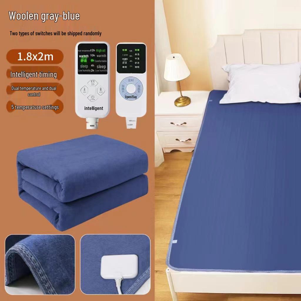 Умное электрическое одеяло с двойным контролем - Защита от протечек, постоянная температура, безопасное, водонепроницаемое для домашнего использования