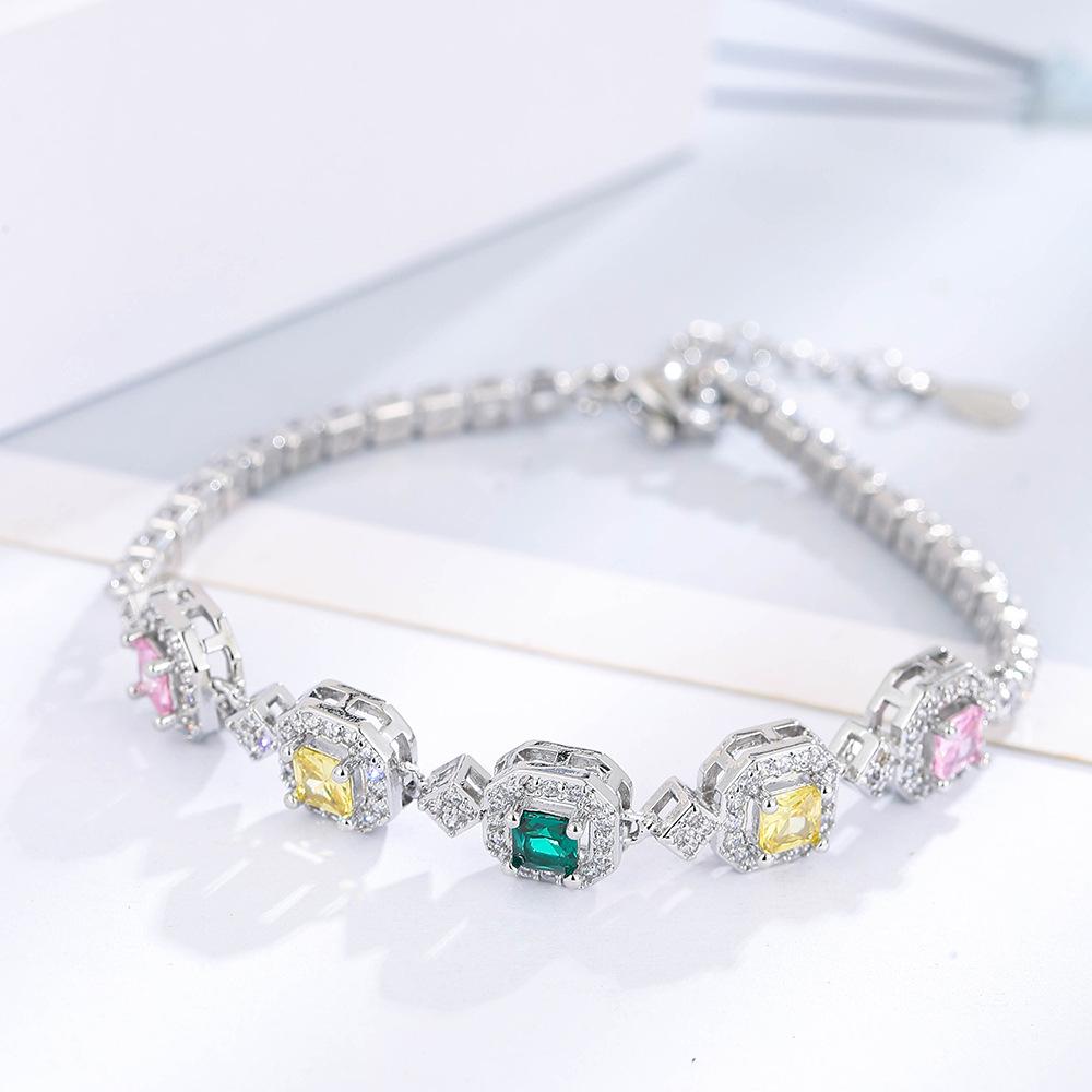 Новый красочный турмалиновый браслет принцессы с цирконием, женские модные аксессуары для рук