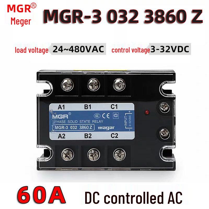 Three-phase Solid State Relay MGR-30323840Z, DC-Controlled, AC 20A/25A/10A/60A/120A